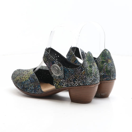 Rieker Womens Multicoloured Geometric Synthetic Strappy Heel UK