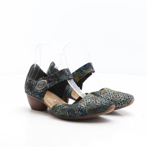 Rieker Womens Multicoloured Geometric Synthetic Strappy Heel UK