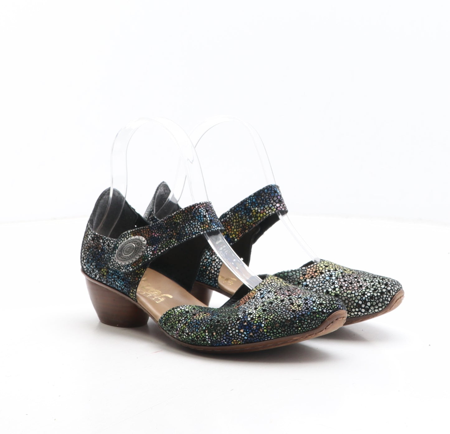 Rieker Womens Multicoloured Geometric Synthetic Strappy Heel UK