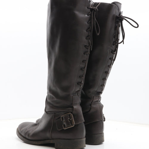 Preworn Womens Brown Synthetic Bootie Boot UK
