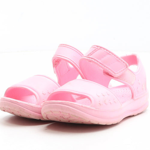 Preworn Girls Pink Synthetic Strappy Sandal UK 10