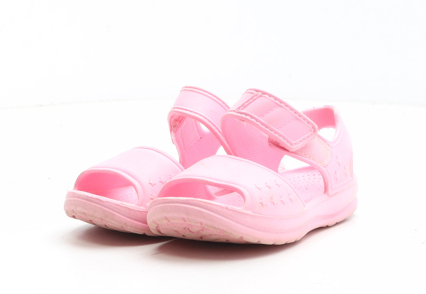 Preworn Girls Pink Synthetic Strappy Sandal UK 10