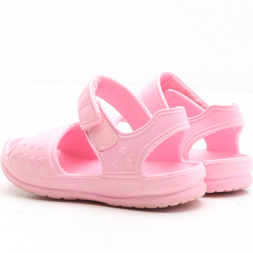 Preworn Girls Pink Synthetic Strappy Sandal UK 10