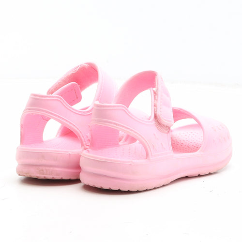 Preworn Girls Pink Synthetic Strappy Sandal UK 10