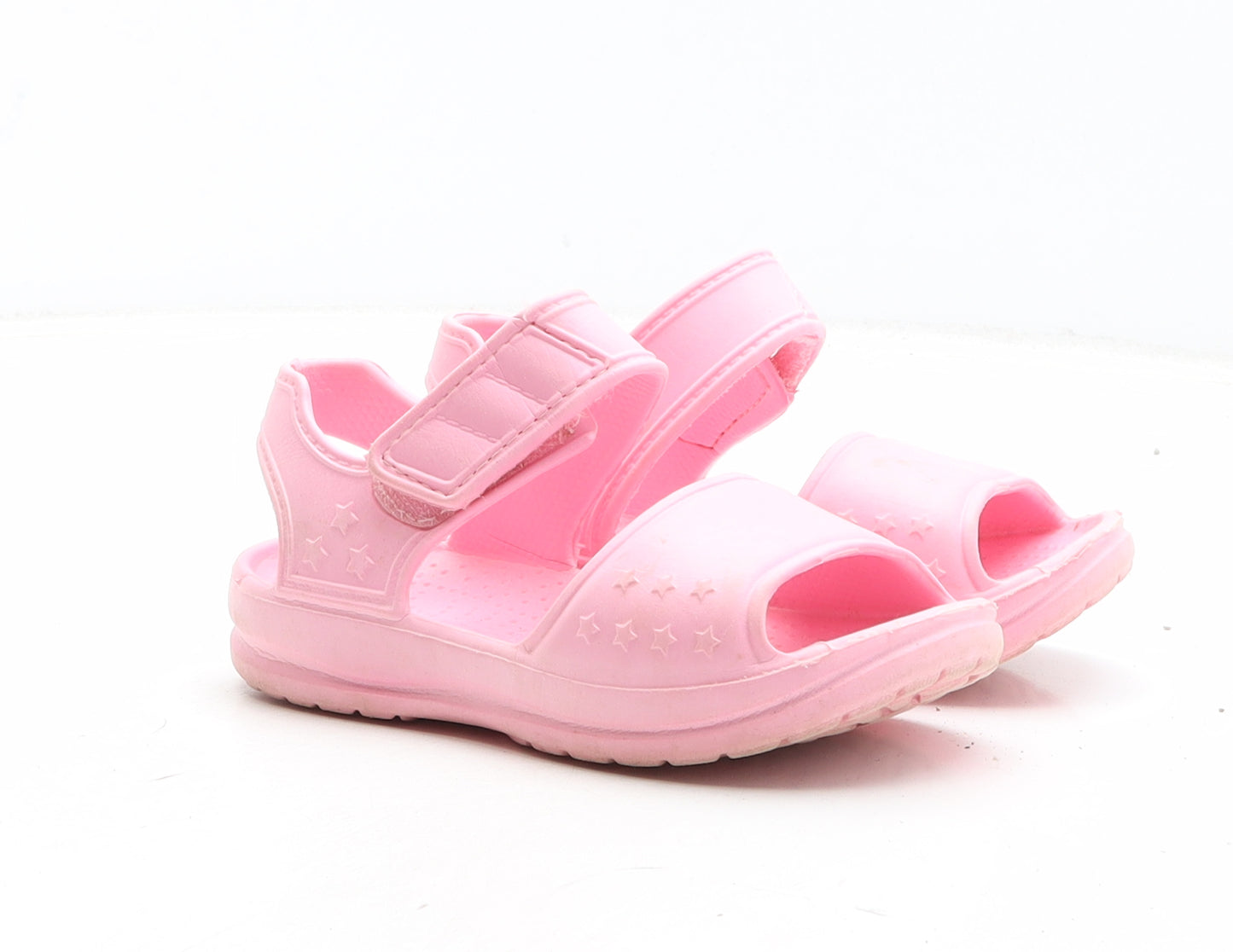 Preworn Girls Pink Synthetic Strappy Sandal UK 10