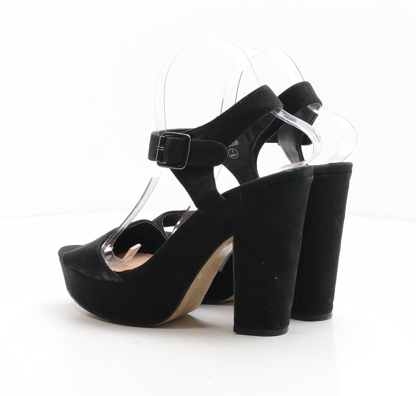 Atmosphere Womens Black Synthetic Platform Heel UK