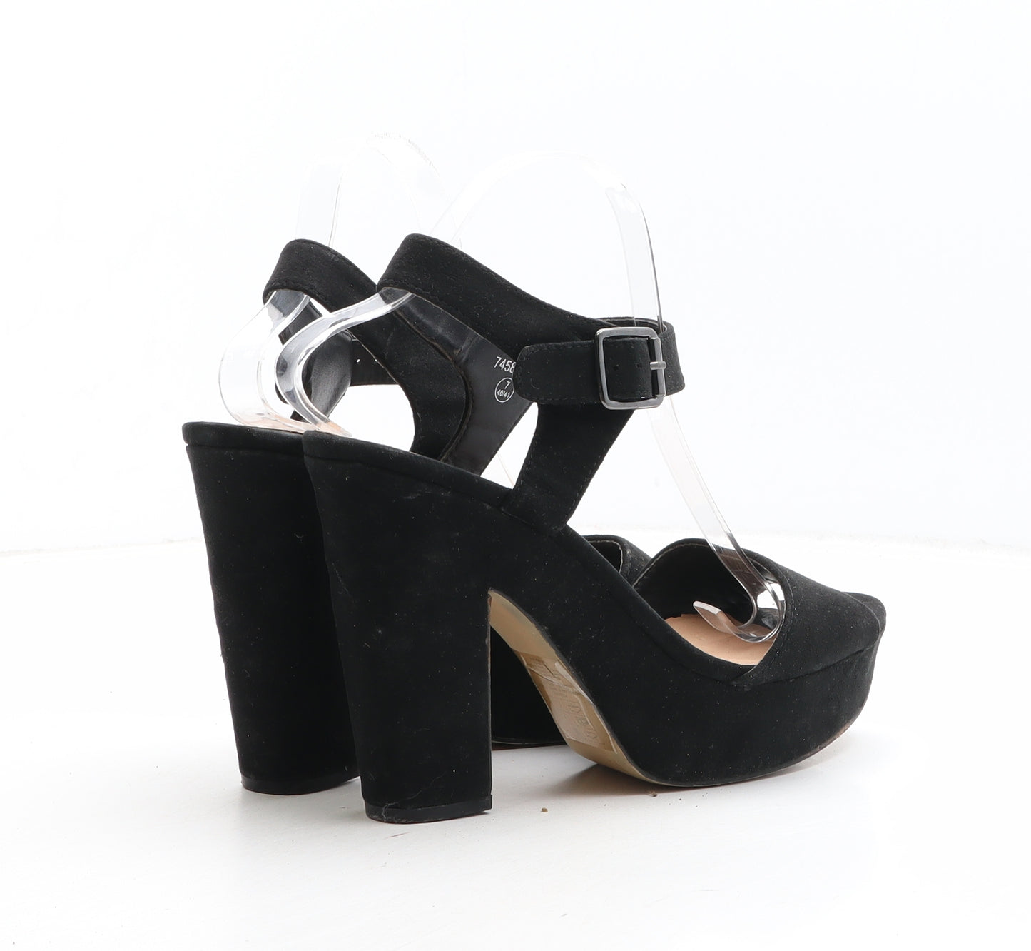 Atmosphere Womens Black Synthetic Platform Heel UK