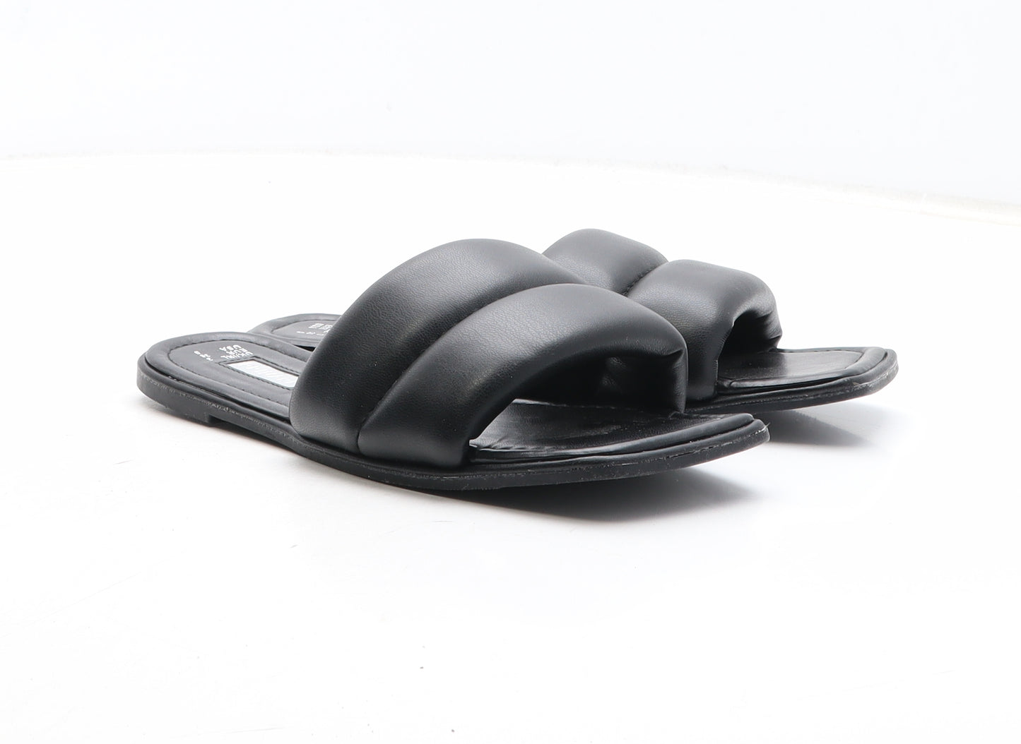 Primark Womens Black Synthetic Slip On Sandal UK