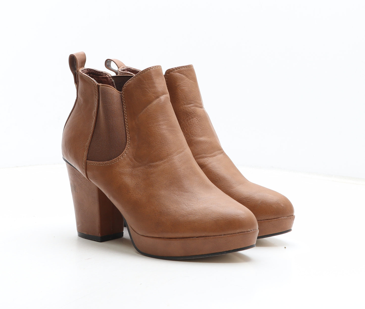 Truffle Womens Brown Synthetic Chelsea Boot UK