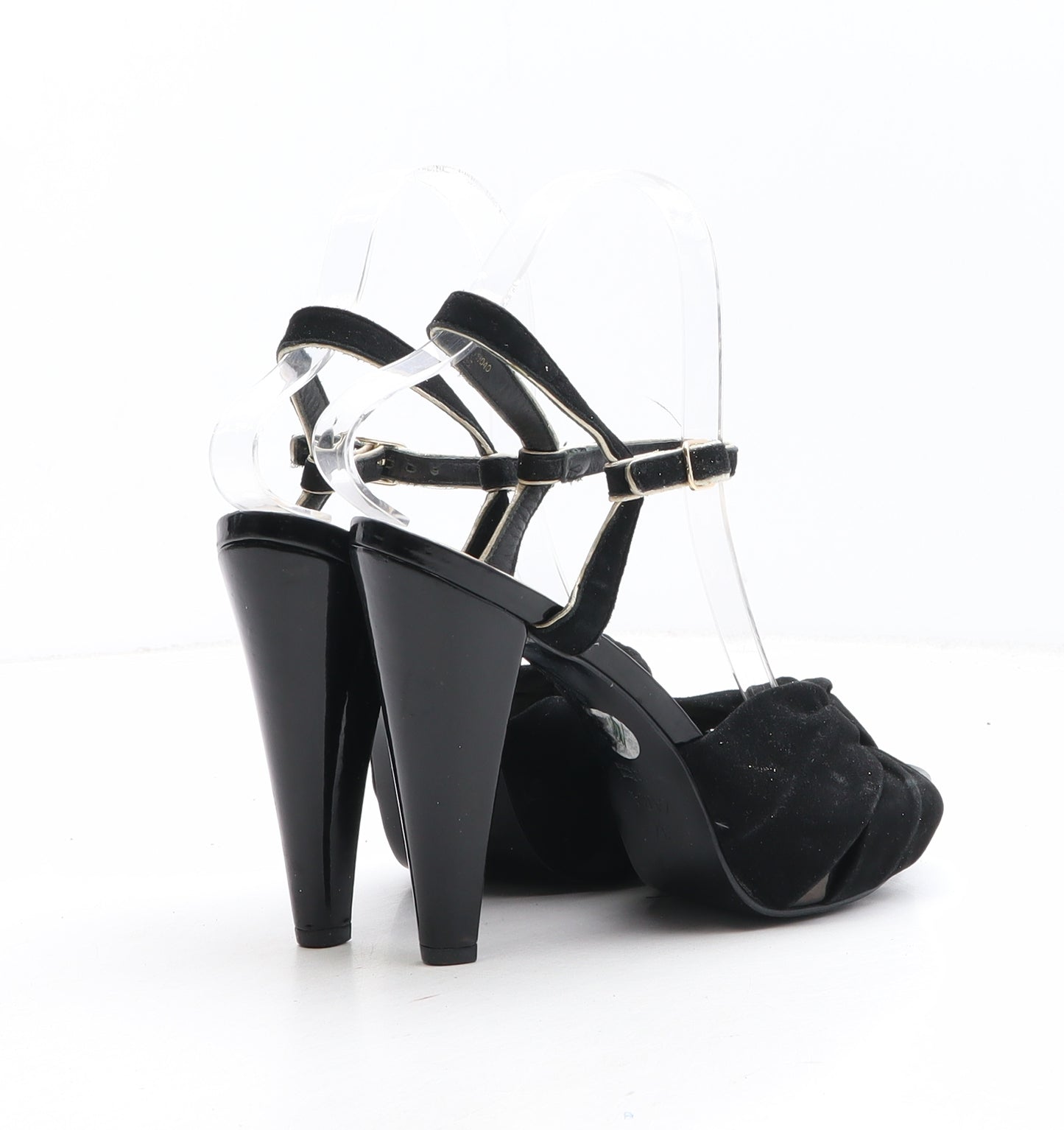 Zara Womens Black Synthetic Platform Heel UK - Twist Detail