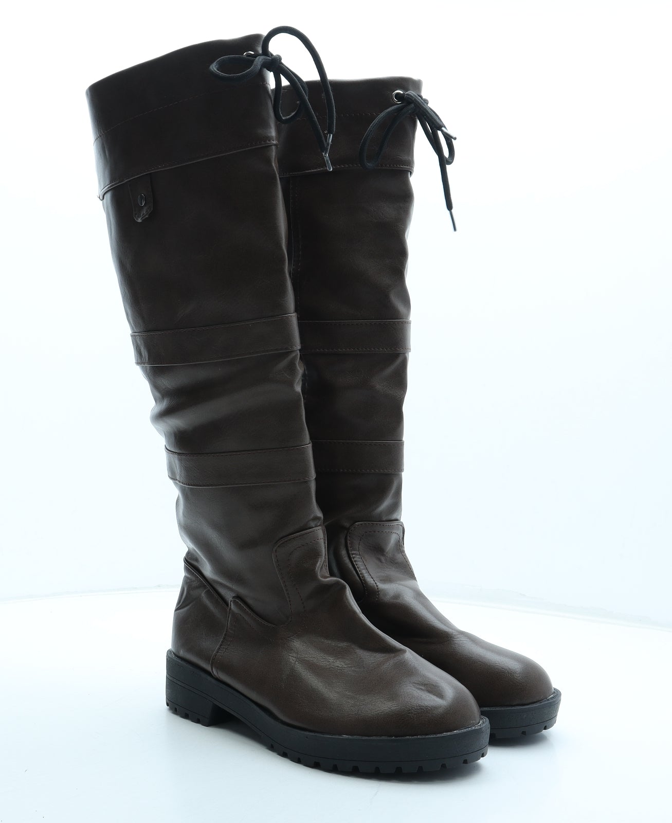 Preworn Womens Brown Polyurethane Bootie Boot UK