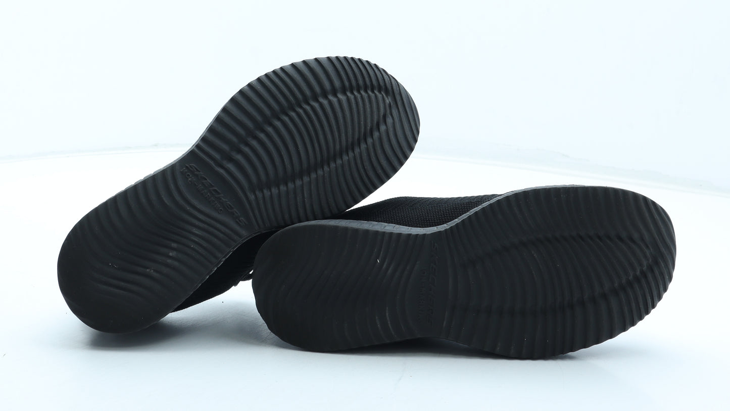 Skechers Boys Black Polyester Trainer UK 1.5