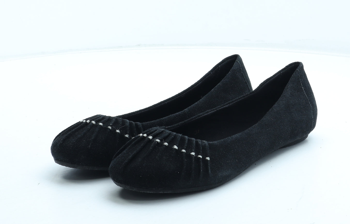 La Redoute Womens Black Leather Flat UK