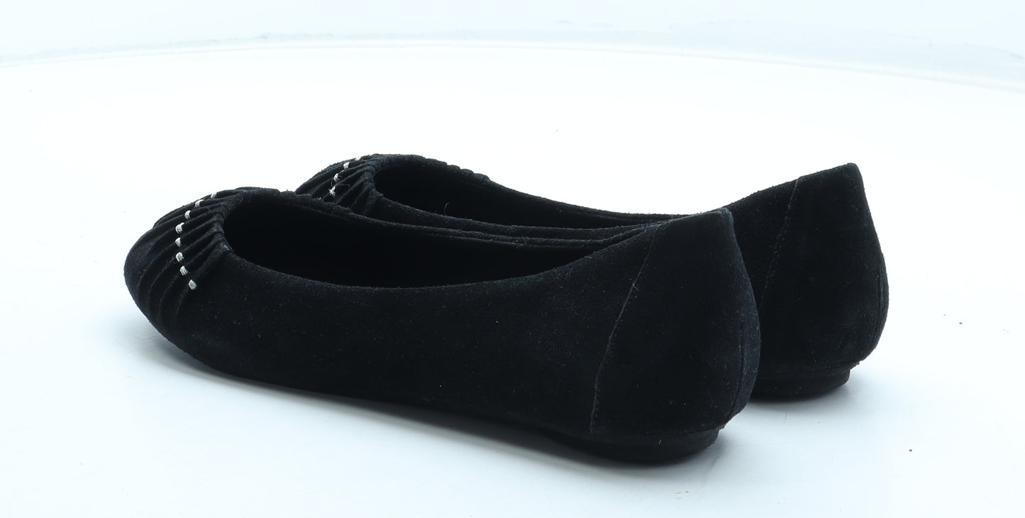 La Redoute Womens Black Leather Flat UK