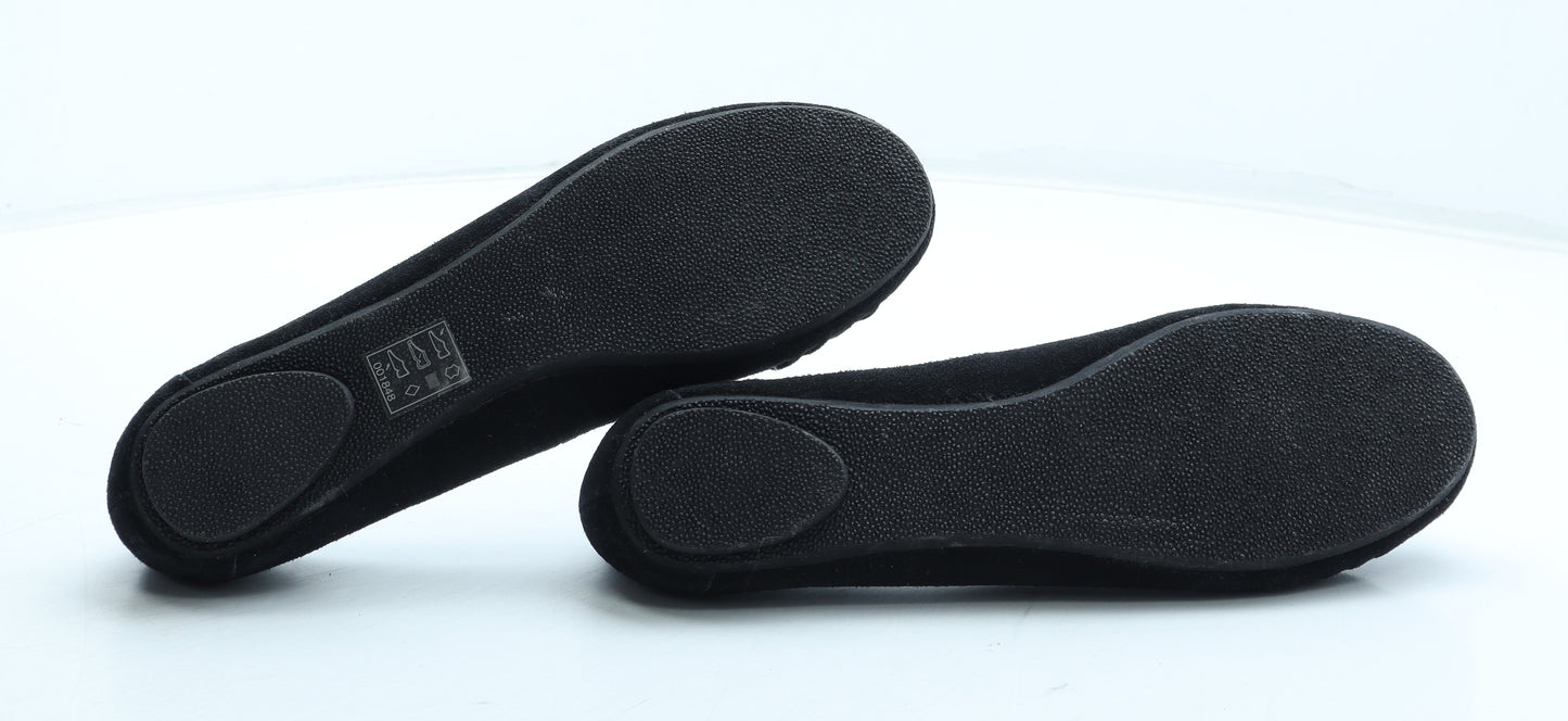 La Redoute Womens Black Leather Flat UK