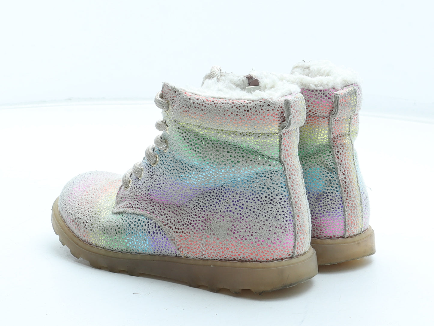 NEXT Girls Multicoloured Geometric Polyurethane Combat Boot UK 11 28