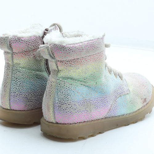 NEXT Girls Multicoloured Geometric Polyurethane Combat Boot UK 11 28