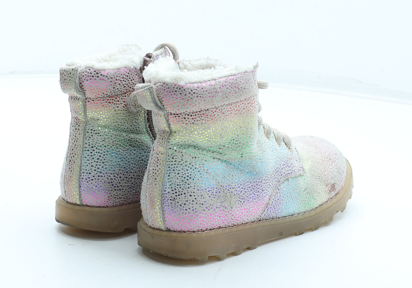 NEXT Girls Multicoloured Geometric Polyurethane Combat Boot UK 11 28