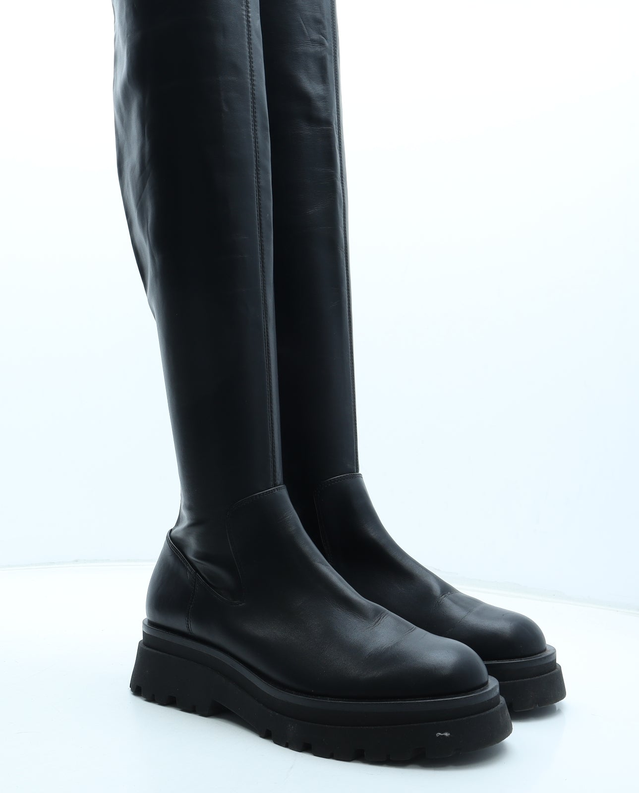 Stradivarius Womens Black Polyurethane Sock Boot UK