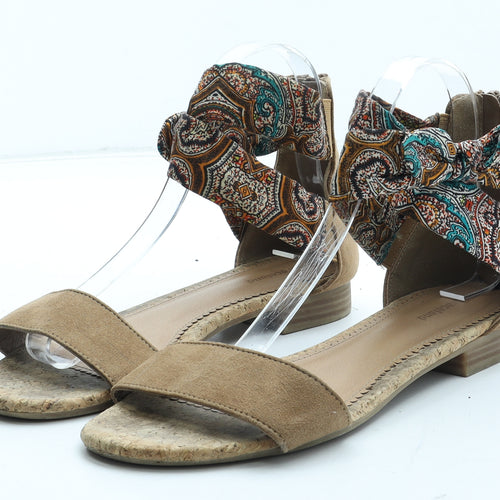 Graceland Womens Multicoloured Geometric Polyester Strappy Sandal UK