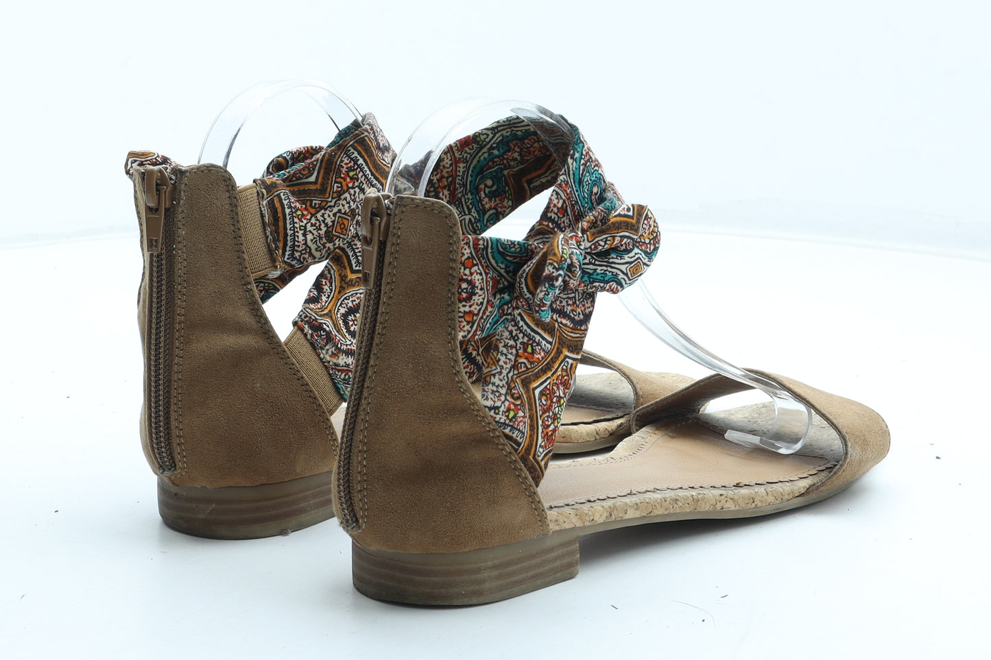 Graceland Womens Multicoloured Geometric Polyester Strappy Sandal UK