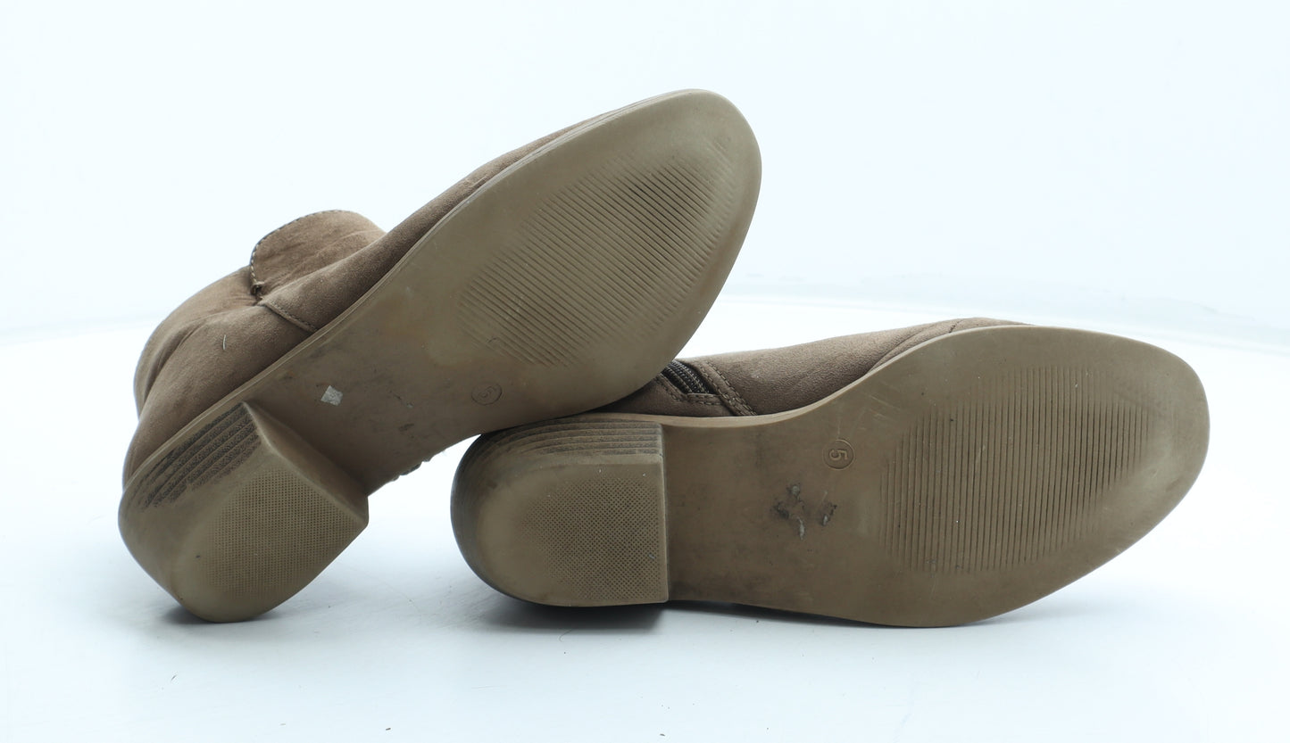 Dorothy Perkins Womens Brown Polyurethane Bootie Boot UK