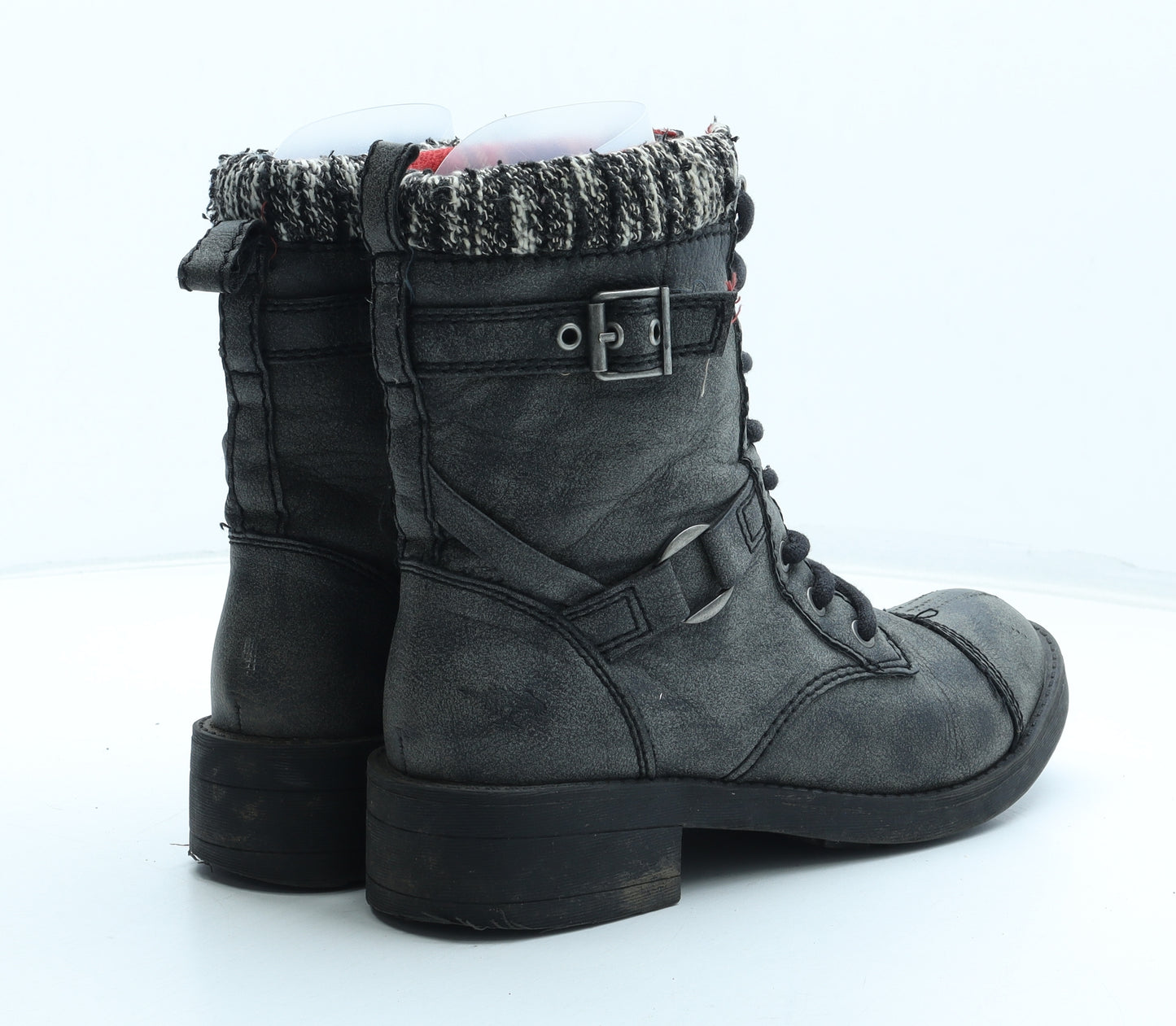 Rocket Dog Womens Grey Polyurethane Biker Boot UK