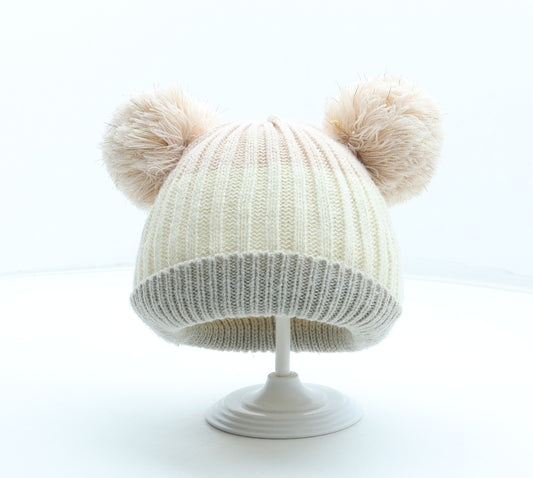 George Girls Multicoloured Colourblock Acrylic Bobble Hat One Size