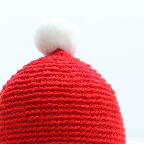 Preworn Mens Red Acrylic Winter Hat One Size - Father Christmas Hat