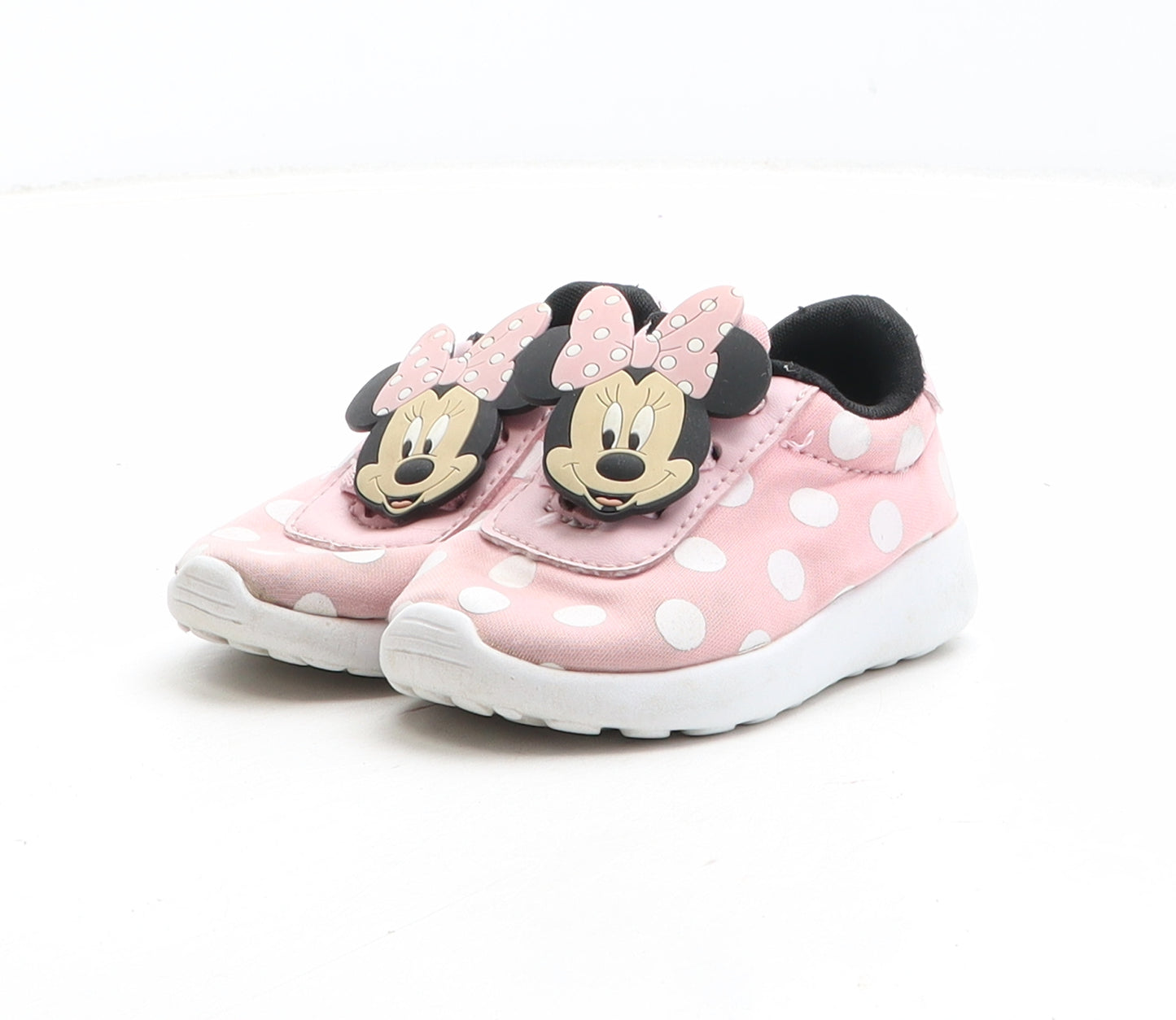 Disney Girls Pink Polka Dot Fabric Trainer UK 3 - Minnie Mouse
