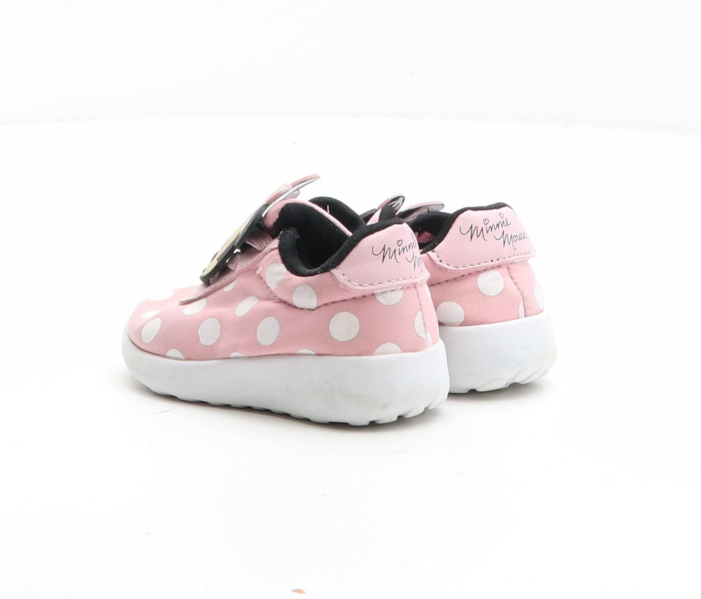 Disney Girls Pink Polka Dot Fabric Trainer UK 3 - Minnie Mouse