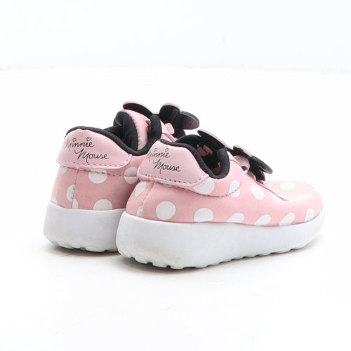 Disney Girls Pink Polka Dot Fabric Trainer UK 3 - Minnie Mouse