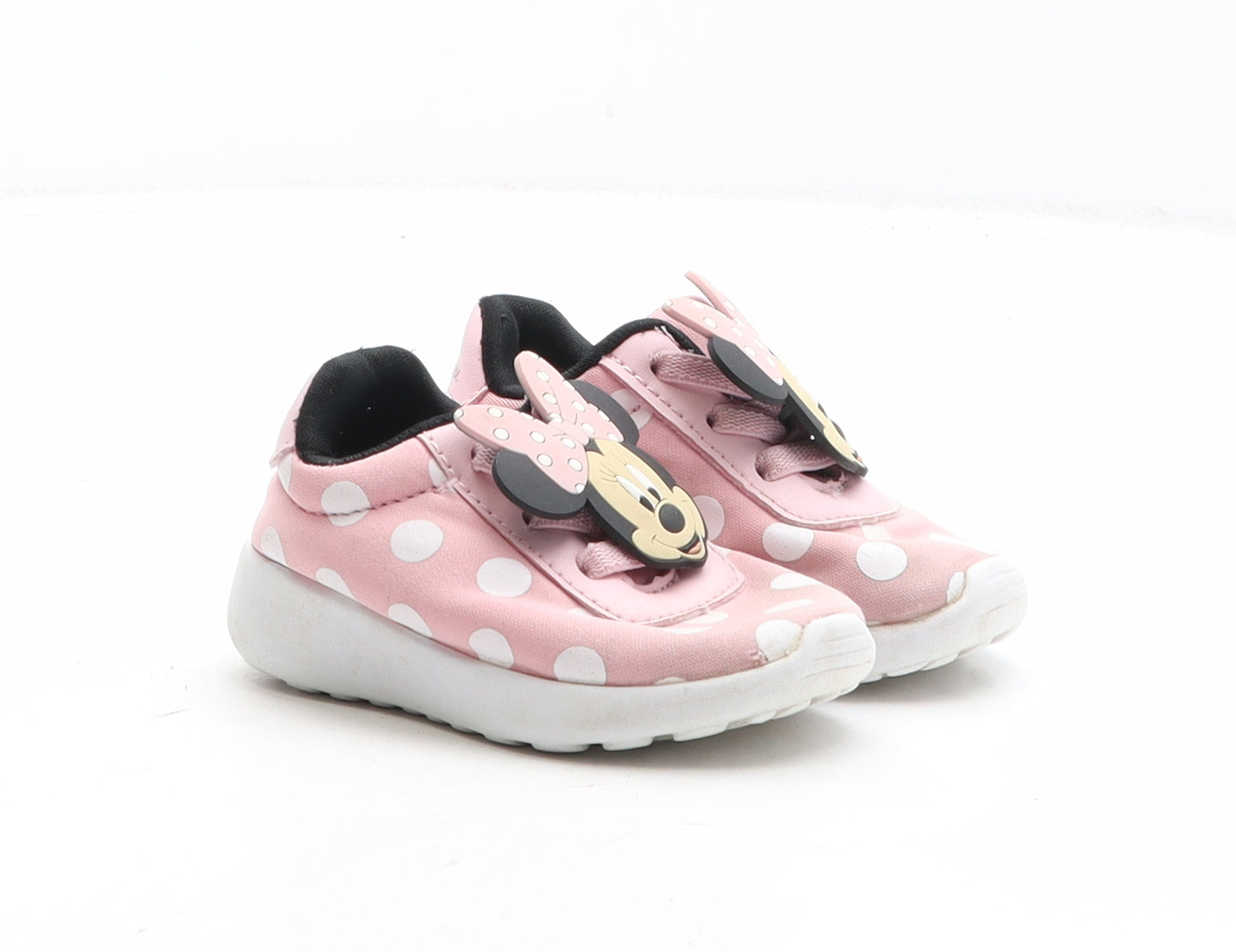Disney Girls Pink Polka Dot Fabric Trainer UK 3 - Minnie Mouse
