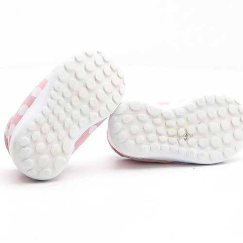 Disney Girls Pink Polka Dot Fabric Trainer UK 3 - Minnie Mouse
