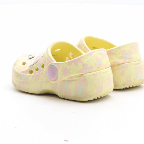 Peppa Pig Girls Yellow Floral Synthetic Clog Sandal UK 3