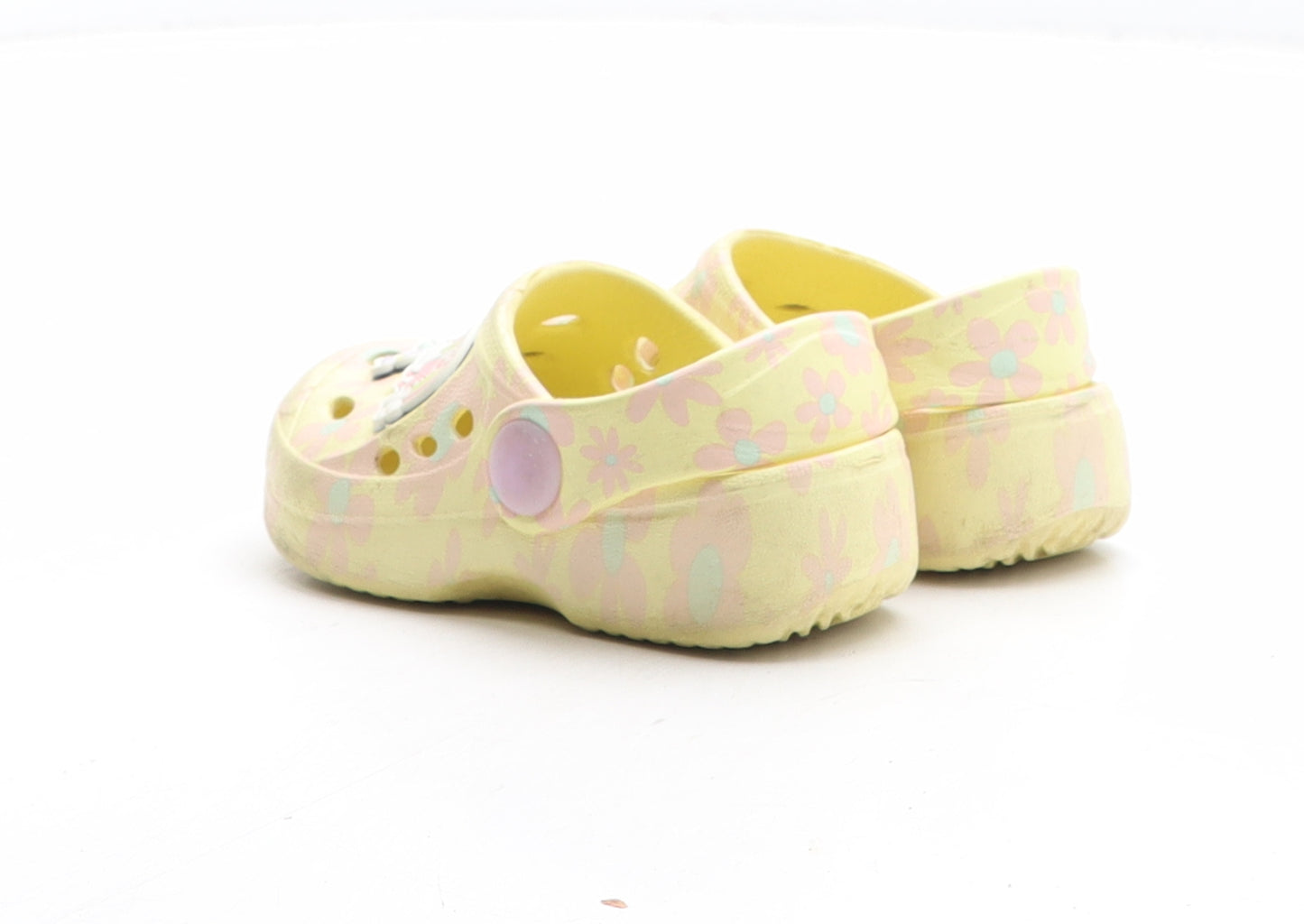 Peppa Pig Girls Yellow Floral Synthetic Clog Sandal UK 3
