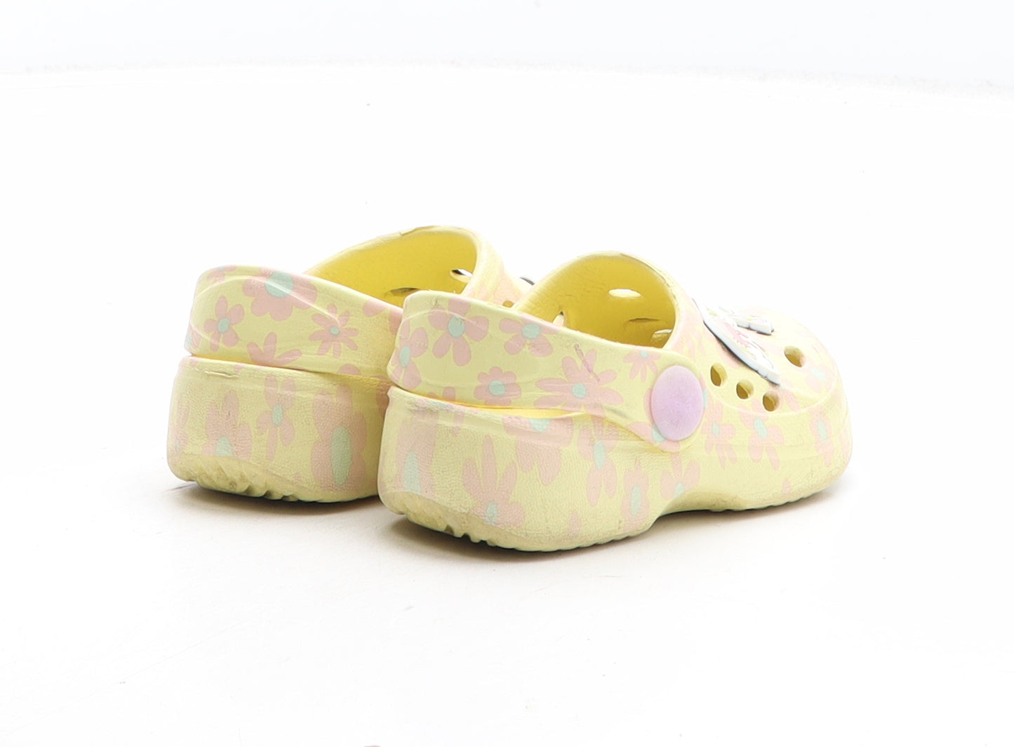 Peppa Pig Girls Yellow Floral Synthetic Clog Sandal UK 3