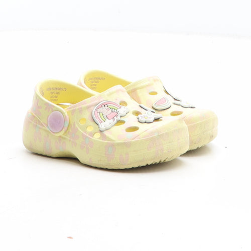 Peppa Pig Girls Yellow Floral Synthetic Clog Sandal UK 3