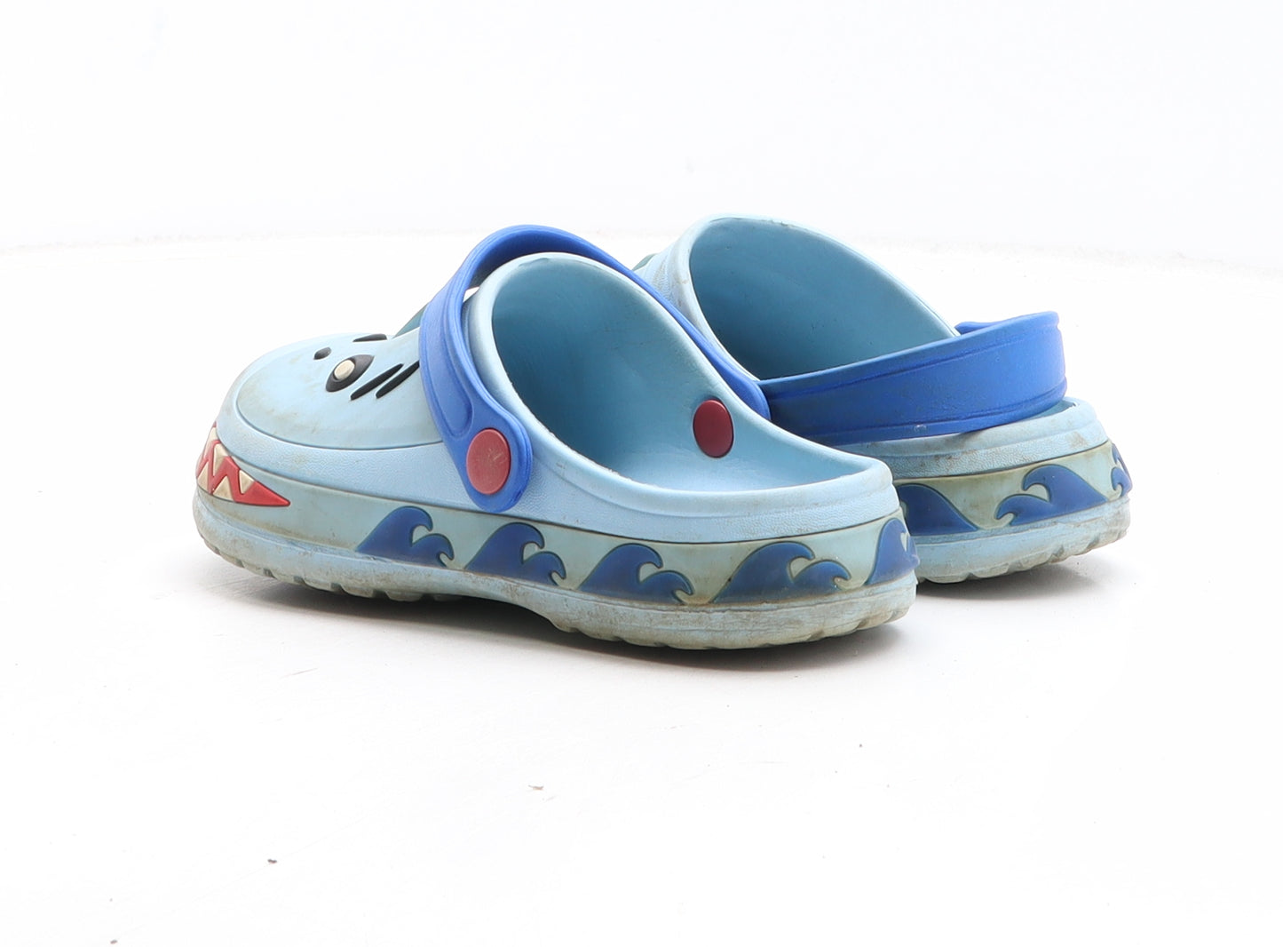 Preworn Boys Blue Geometric Synthetic Slider Casual UK 11 - Crocodile Design