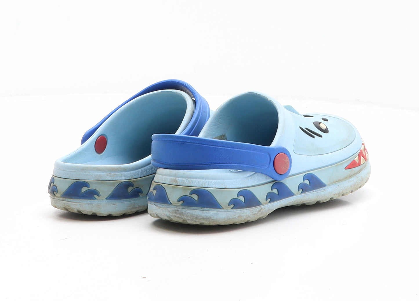 Preworn Boys Blue Geometric Synthetic Slider Casual UK 11 - Crocodile Design