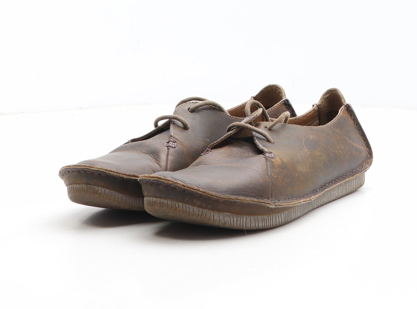 Clarks Womens Brown Leather Oxford Casual UK