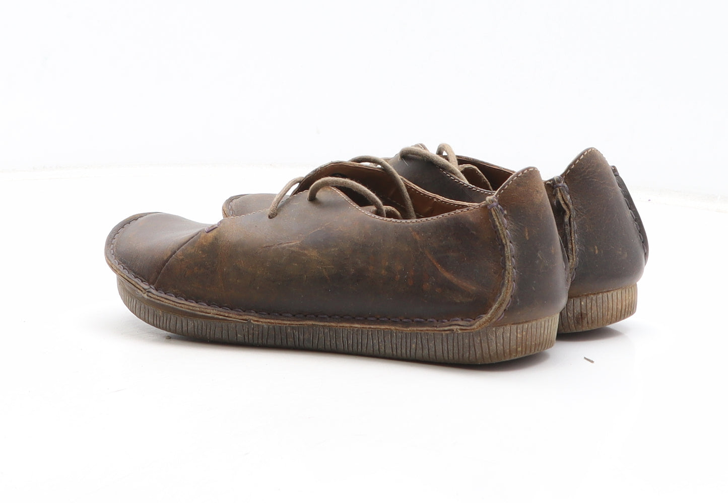 Clarks Womens Brown Leather Oxford Casual UK