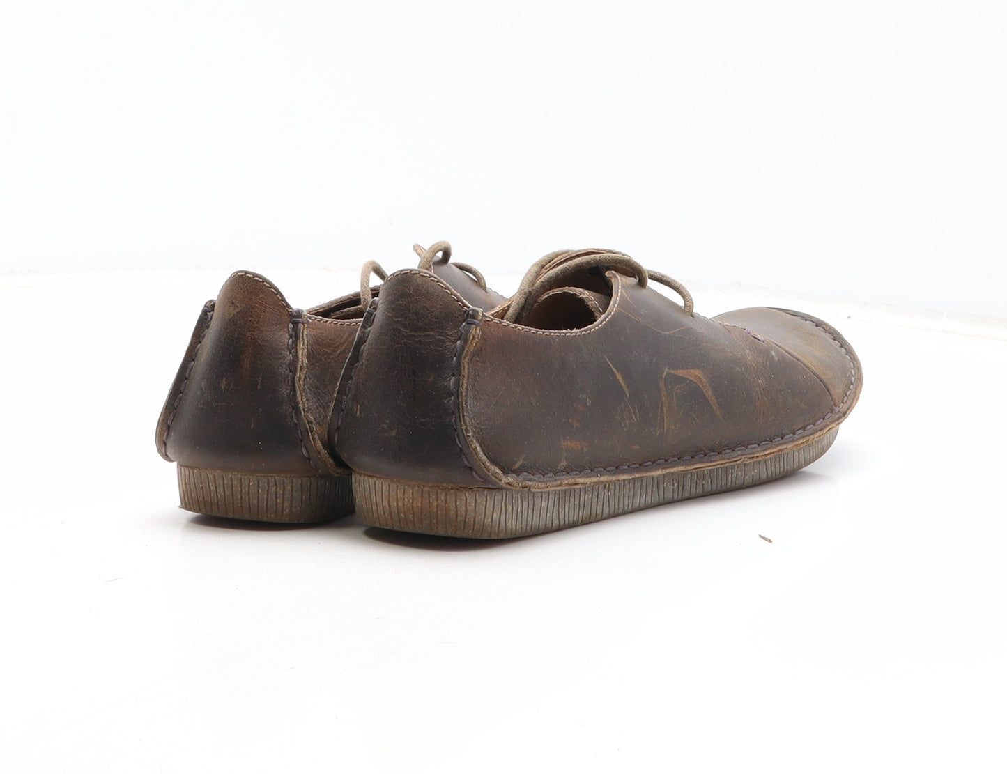 Clarks Womens Brown Leather Oxford Casual UK