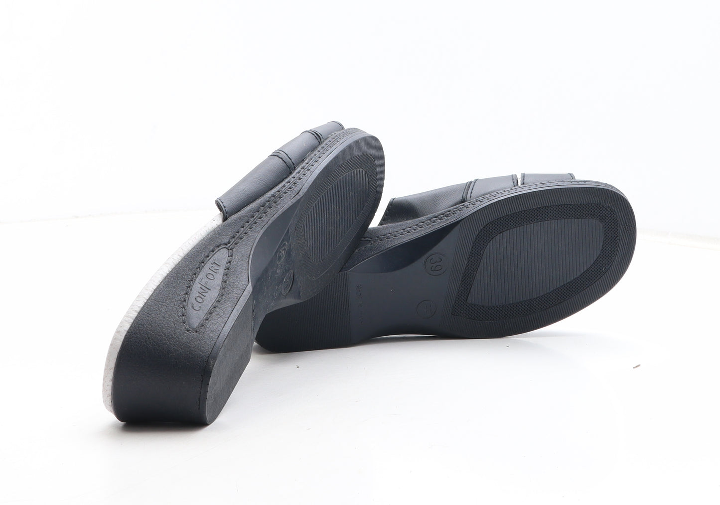 Total Comfort Womens Blue Leather Slip On Sandal UK