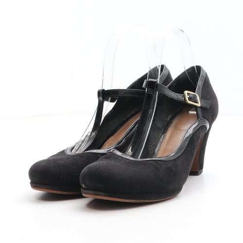 Clarks Womens Black Synthetic Court Heel UK - Mary Jane Style