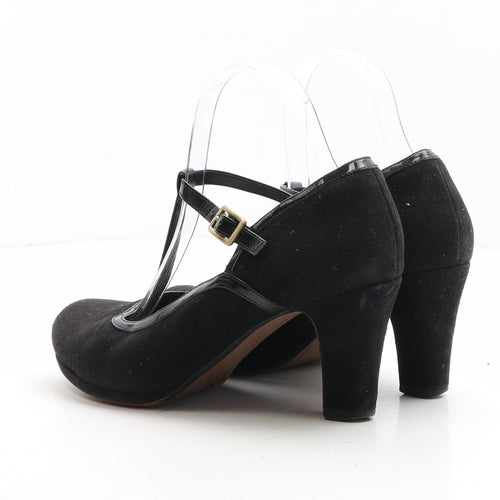 Clarks Womens Black Synthetic Court Heel UK - Mary Jane Style