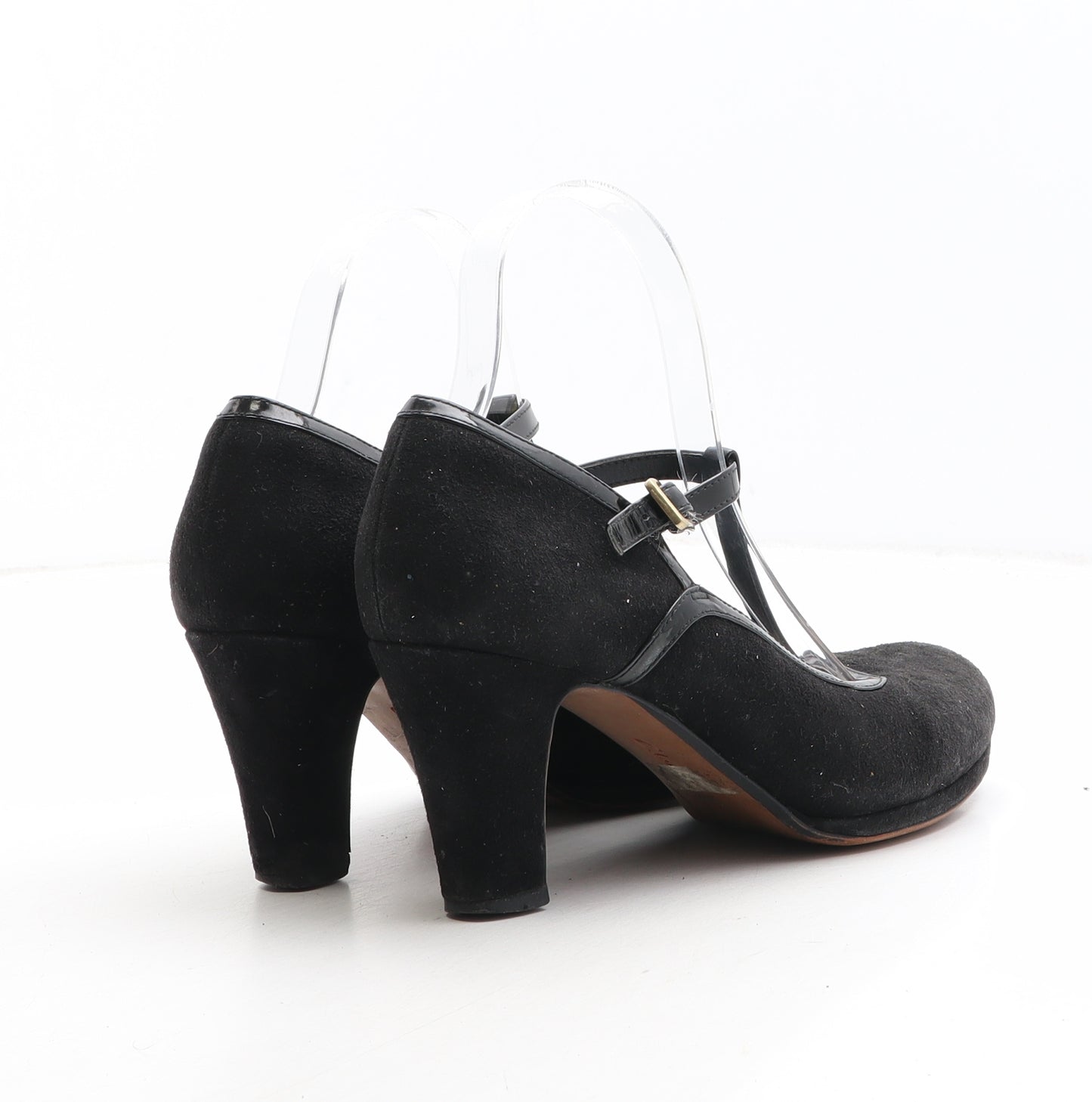 Clarks Womens Black Synthetic Court Heel UK - Mary Jane Style