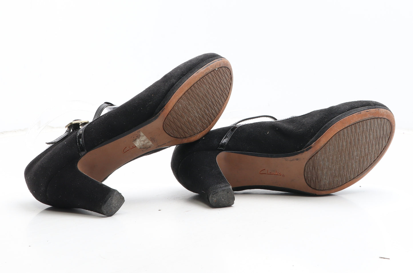 Clarks Womens Black Synthetic Court Heel UK - Mary Jane Style