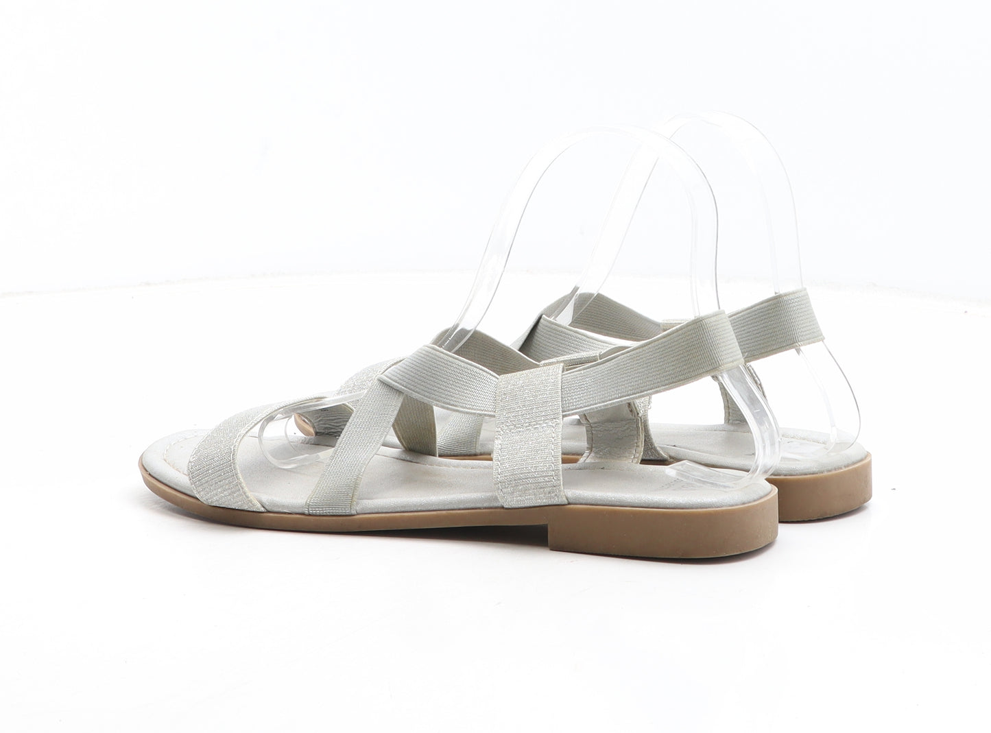 Marks and Spencer Womens Silver Synthetic Slingback Sandal UK