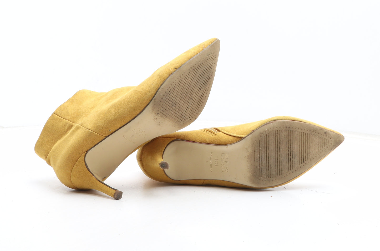 New Look Womens Yellow Synthetic Bootie Boot UK